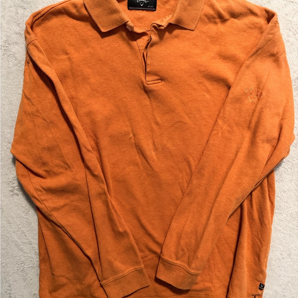 Callaway Orange Long-Sleeve Polo Shirt